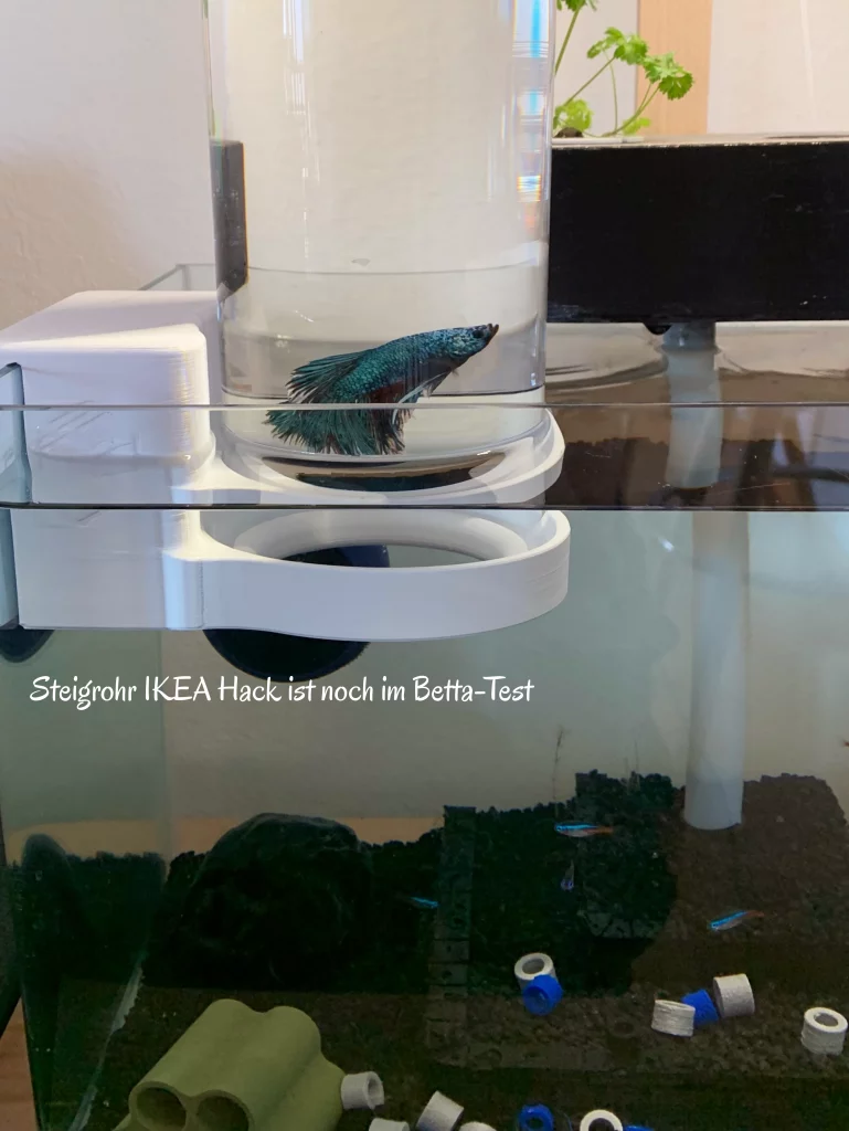 Betta Fisch Turm Glas Steigrohr 3D-Druck DIY IKEA-Hack-Aquarium